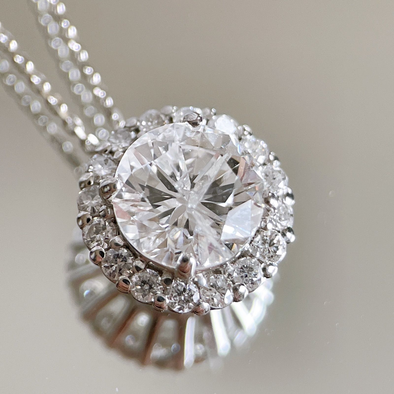 PT950/850 1.012ct 0.18ct ダイヤモンドネックレス - メルカリ
