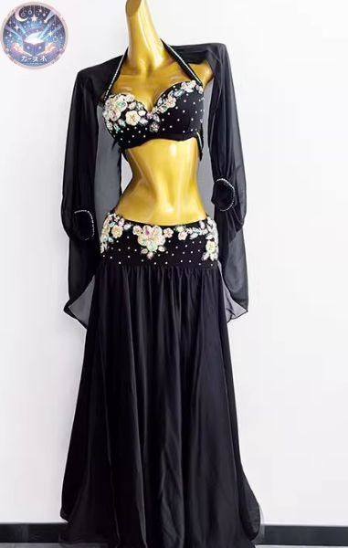 ♥ ベリーダンス衣装 ブラスカートセットアップ 白|黒 オーダーメイド