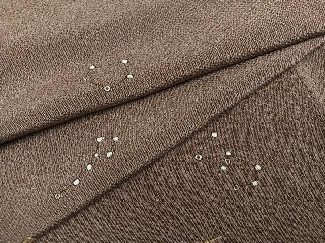 平和屋着物●上質な小紋 作家物 星座 鬼しぼ縮緬 正絹 AABC4485ph