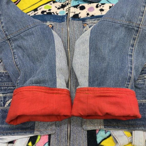 中古】TOO CUTE 90s リメイク デニムジャケット マルチカラー XL相当