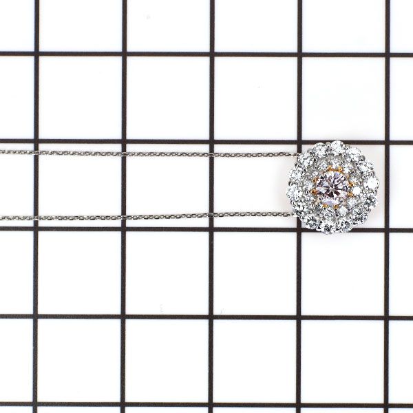 Pt 天然ピンクダイヤモンド ペンダントネックレス 0.210ct D0.52ct LPP