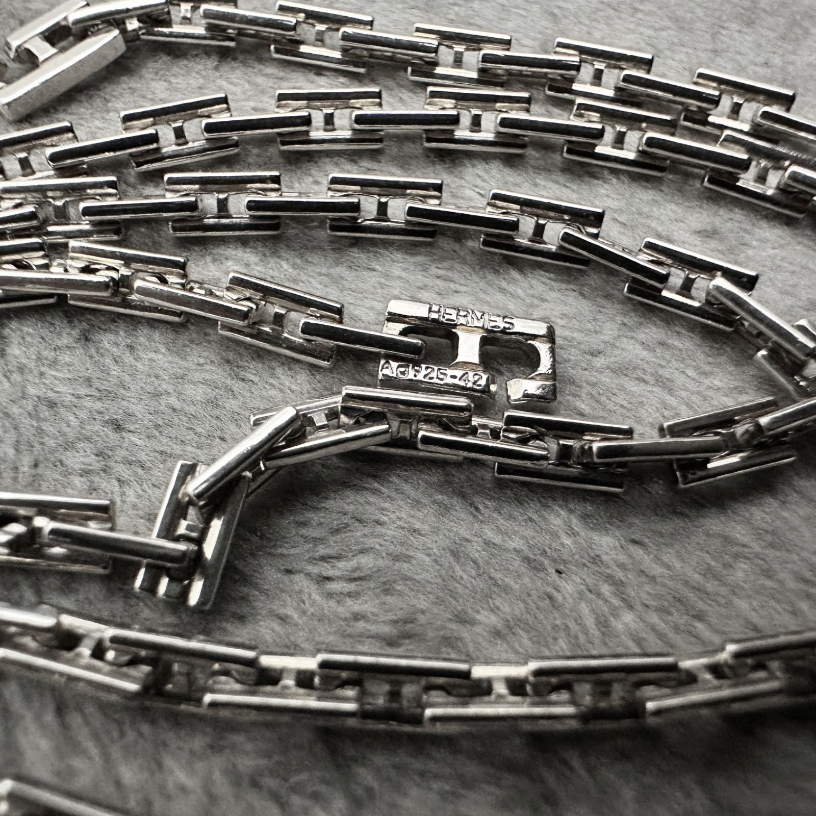HERMES シルバーネックレス 元箱付き エルメス Hermes HERMES ネックレス CHAINE DANDRE PUNK 40cm