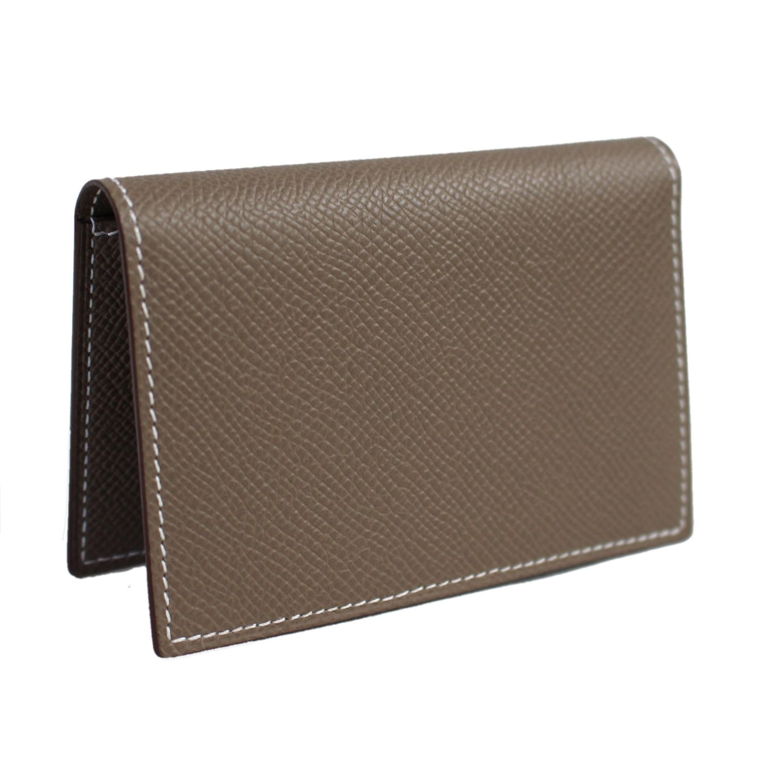 HERMES エルメス カードケース 名刺入れ ヴォーエプソン エトゥープ K刻印 10673