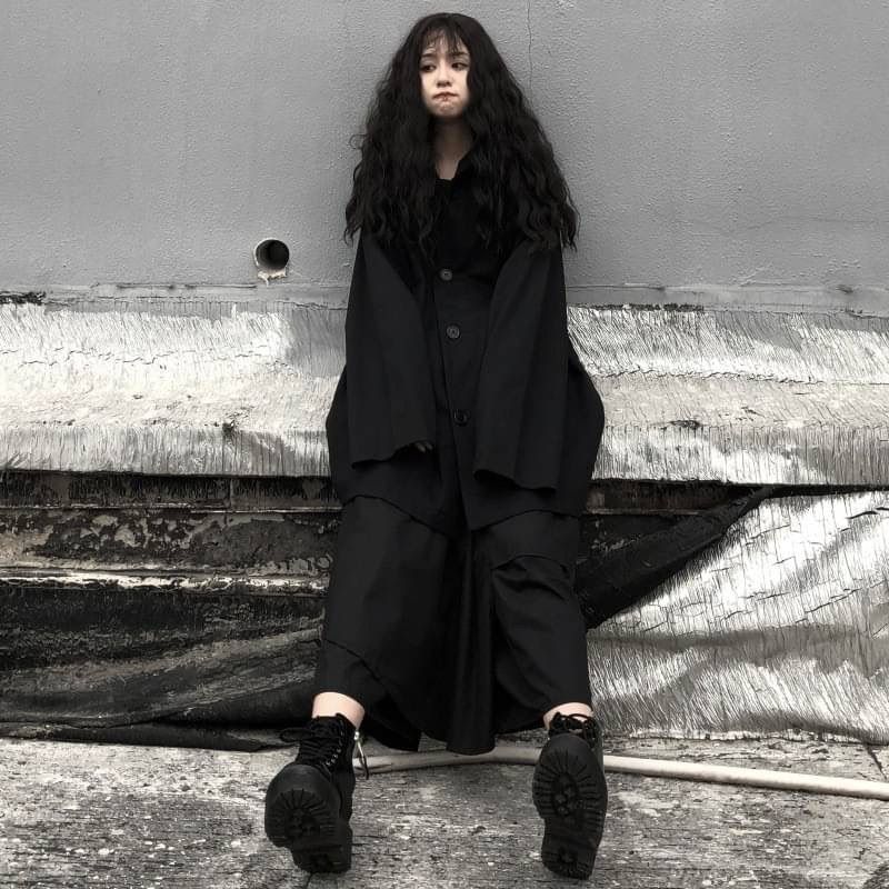 Y's　ワイズ　ウエストコードパンツスカート　袴パンツ　サルエル　変形　2　黒 Le sucood】袴パンツ はかまパンツ モード 黒 ブラック メンズ