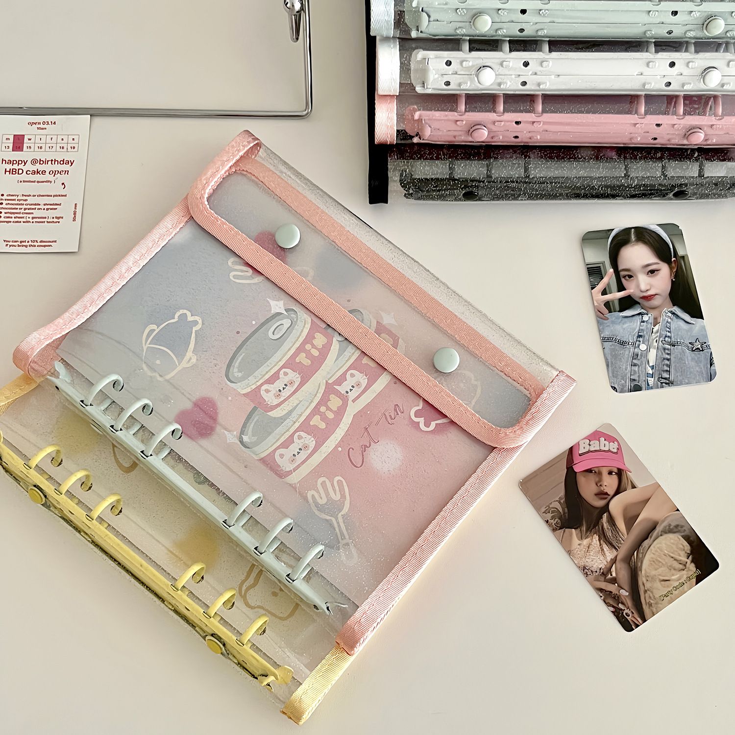 リフィル付き バインダー a6 A6 6穴 推し ラメ クリア トレカケース