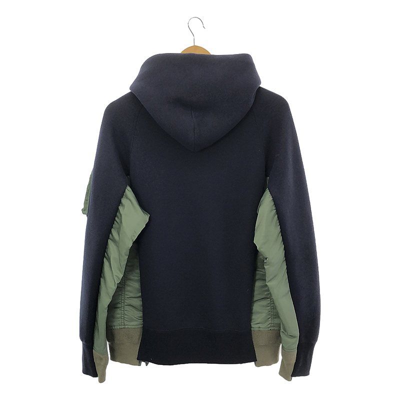 Sacai サカイ スポンジ スウェット ブルゾンパーカー ネイビー　カーキ Sacai サカイ スポンジ スウェット ブルゾンパーカー ネイビー