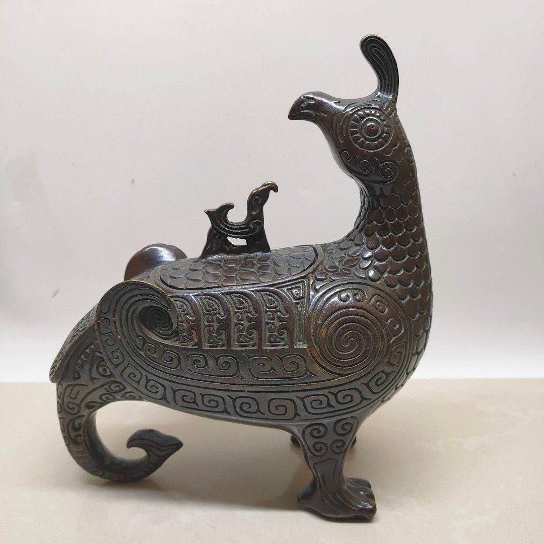 銅器 鳥尊 酒器 装飾品 現代工芸品美術品 置物 | 金属工芸