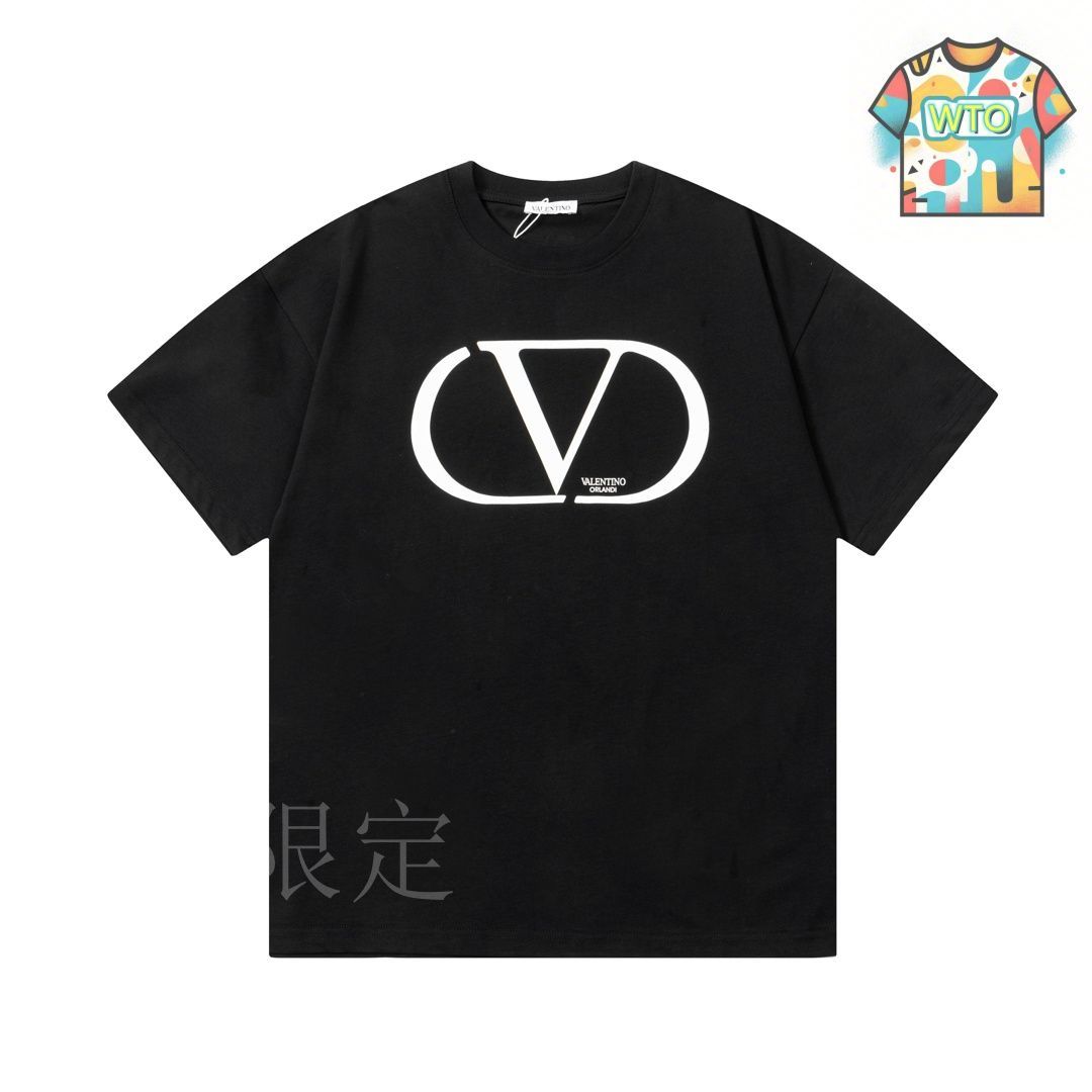 今日WTO】VALENTINO Logo Print Black T シャツ-LG84 - メルカリ