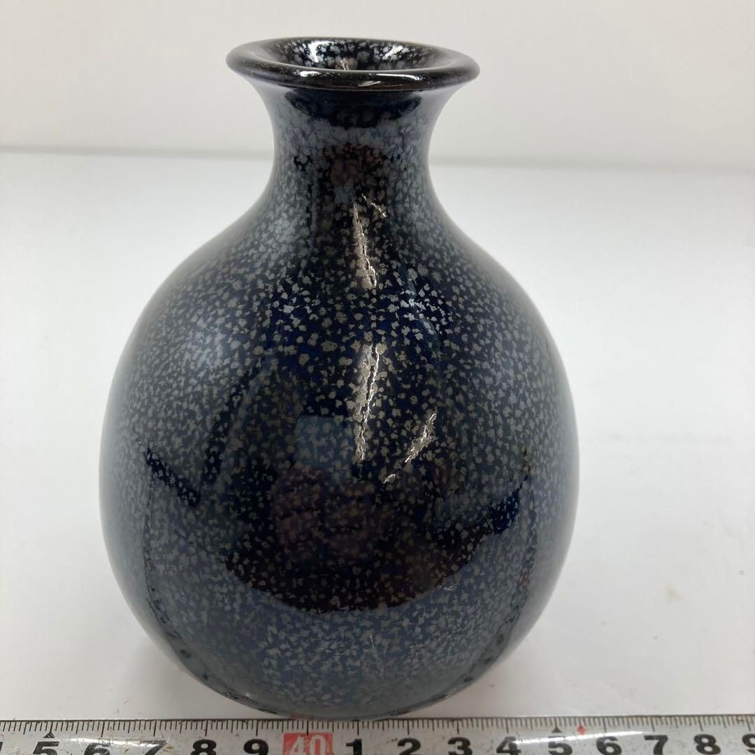 鎌田幸ニ 油滴徳利 共箱 タルサ 高さ13㎝ 東な6-0603