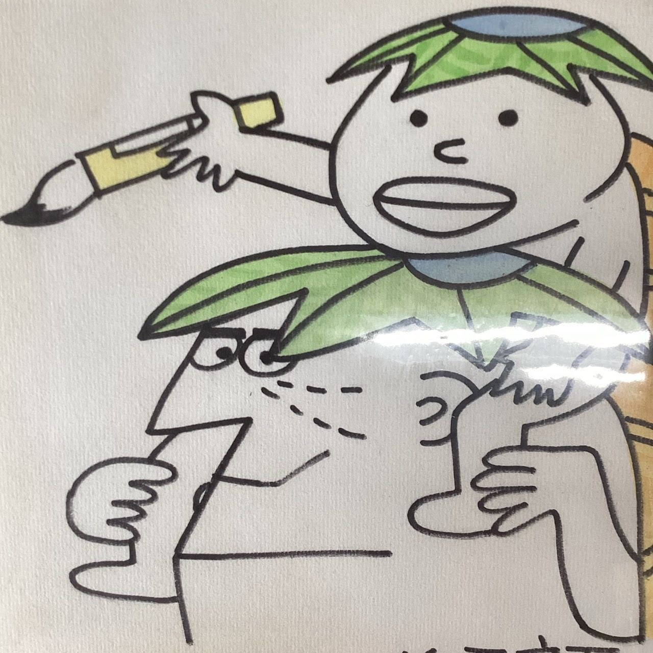 柳原良平】イラスト入りサイン色紙【裏書き有り】 - メルカリ