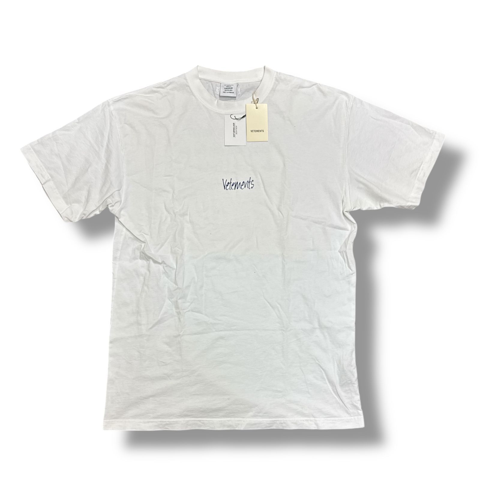 VETEMENTS 20AW ロゴエンブロイダリーTシャツ バックプリント 半袖T 