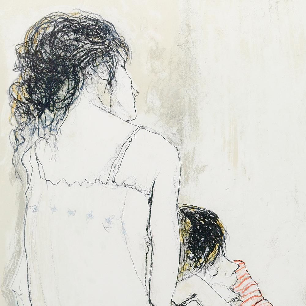 【真作保証】ジャン・ジャンセン「母と子」リトグラフ 直筆サイン 版画 絵画 真作】【WISH】ジャン・ジャンセン Jean Jansem「母と子