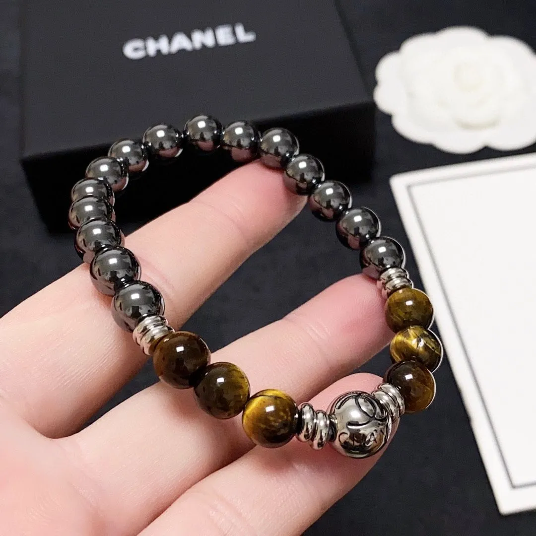 CHANEL シャネル CCロゴ入り 高級天然虎眼石ブレスレット|mercari ...