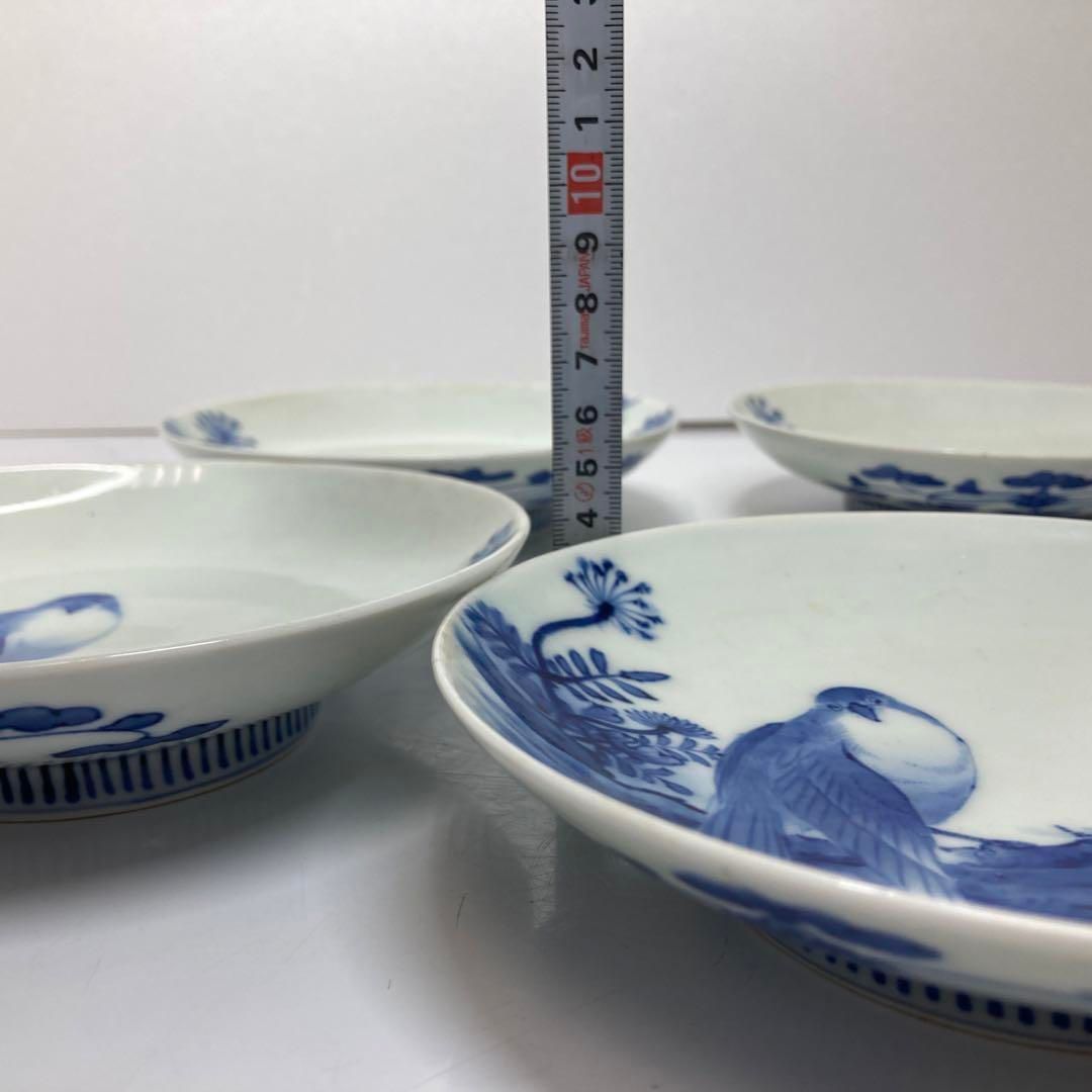 鍋島焼　染付鷹図5枚　16.4㎝　東①さ5-0402③ 鍋島焼 染付鷹図5枚 16.4㎝ 東①さ5-0402③ - メルカリ