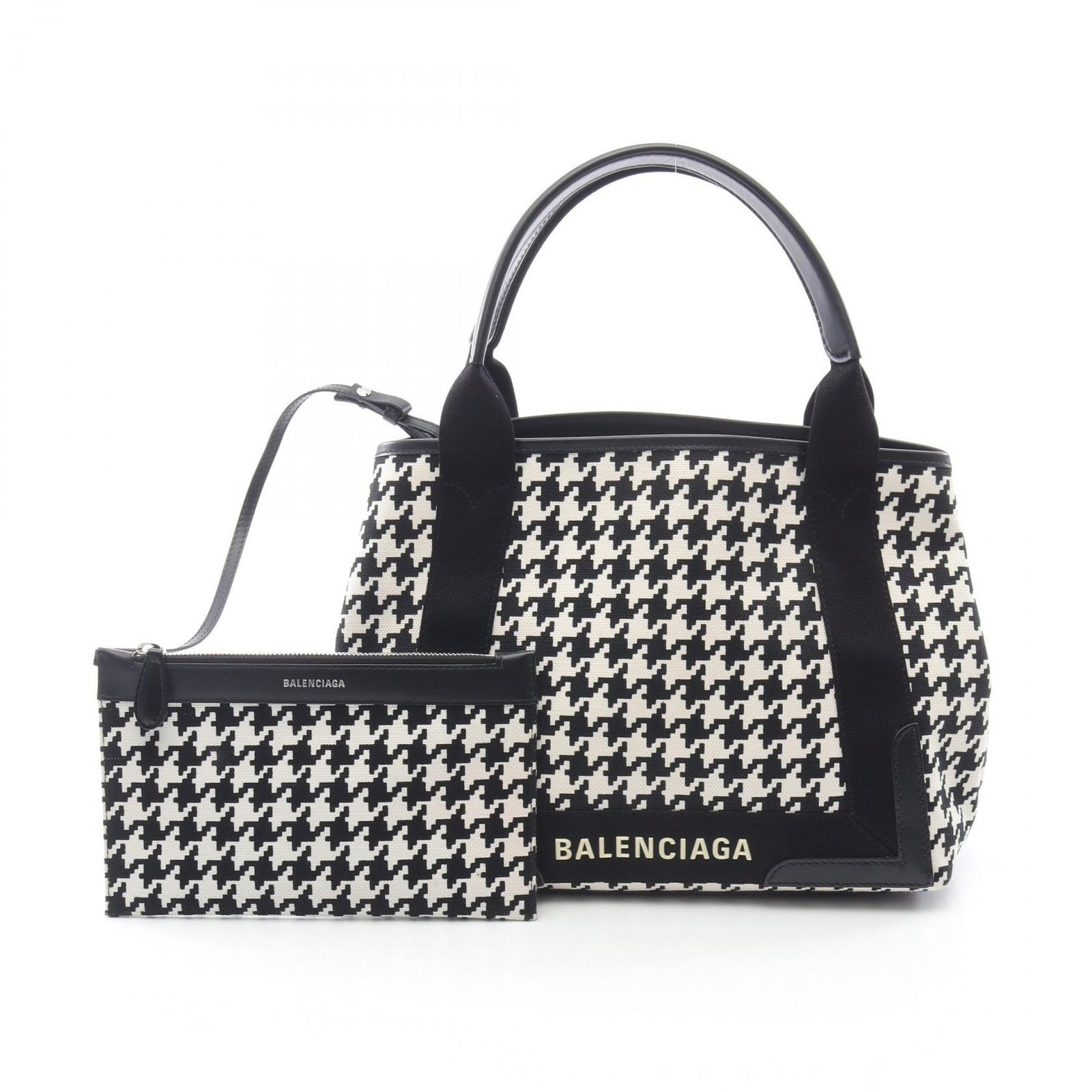 BALENCIAGA カバス コットンキャンバス×レザー ネイビー トート BALENCIAGA カバス コットンキャンバス×レザー ネイビー トート