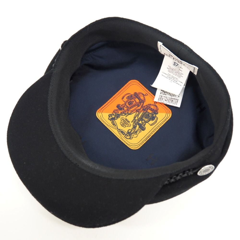 HERMÈS エルメス ラージ バケットハット 57 レザートリム メンズ