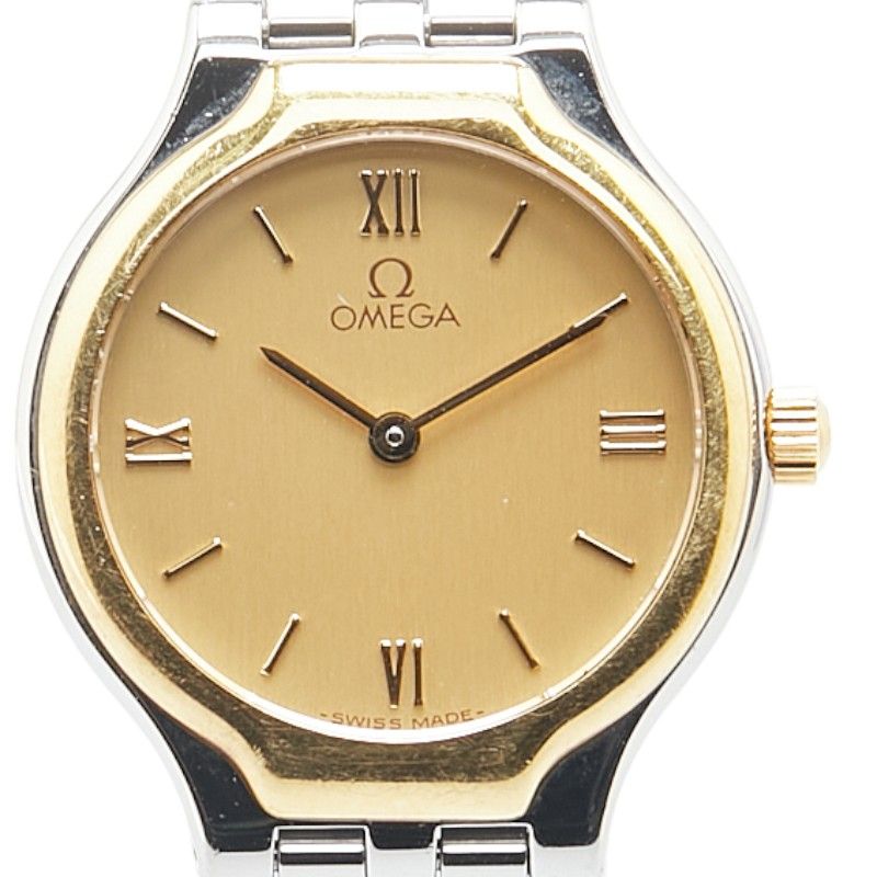 OMEGA オメガ デビル 腕時計 クオーツ ゴールド文字盤 ステンレス