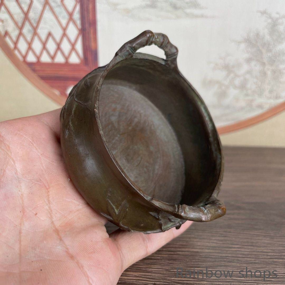 新品未使用】竹節耳香炉 招財進宝香薫炉 香道具 工芸品 美術品