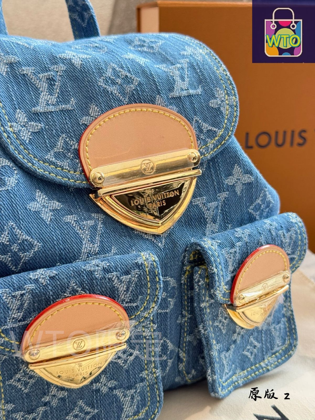 【クールなデニムブルーに注目♪】Louis Vuitton トートバッグ 今日特価】Louis Vuitton モノグラムデニム ブルー トートバッグ