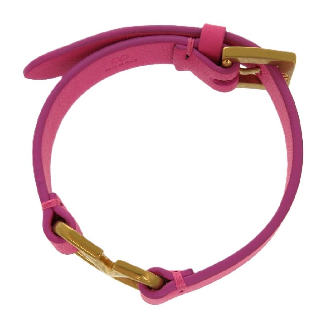 VALENTINO ピンクレザー ブレスレット VALENTINO ヴァレンティノ ロックスタッズ ブレスレット ピンク