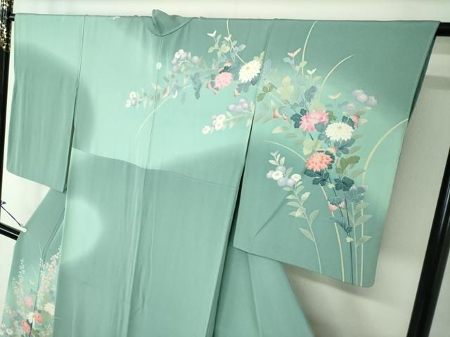 平和屋着物●訪問着　友禅　作家物　草花文　暈し染め　正絹　逸品　DAAS3821ps 平和屋着物○訪問着 友禅 作家物 草花文 暈し染め 正絹 逸品