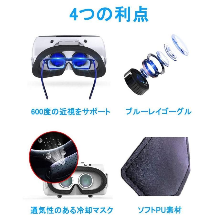 3D VRゴーグル VRコントローラー付き ホワイト