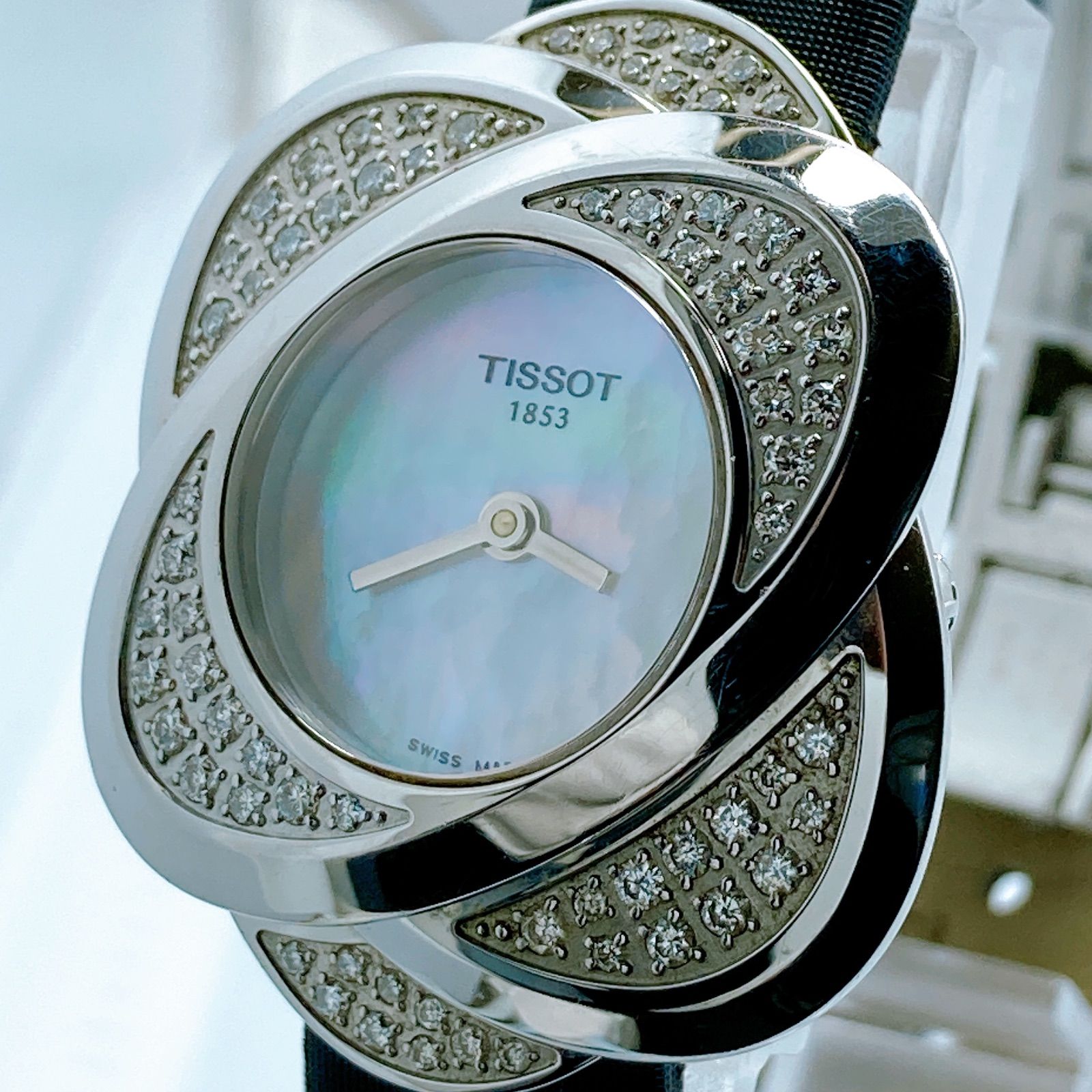 506 ティソ G346 プレシャスフラワー ダイヤベゼル シェル 腕時計