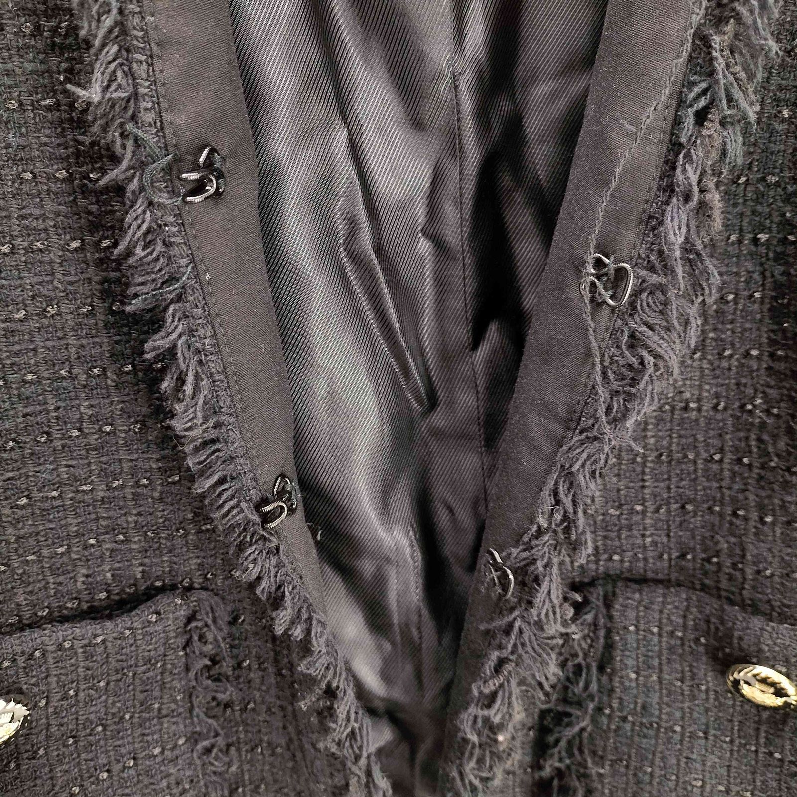 ZARA完売品　新品ツイードジャケット ザラ ZARA ツイード ボタンレス ノーカラー テーラード