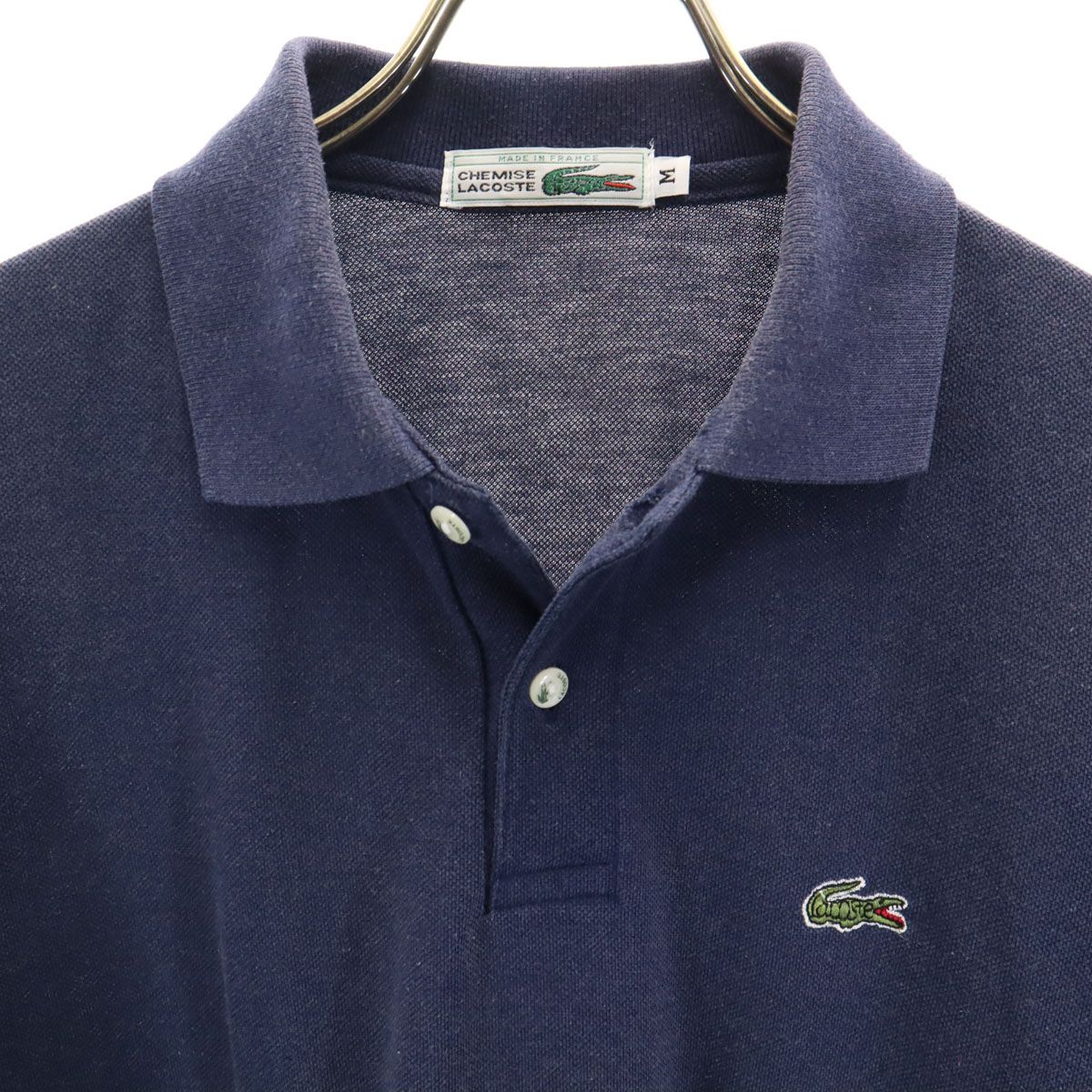 ラコステ シュミーズ ポロシャツ 半袖 エンジ L 70s-80s フランス製 70s フランス製 CHEMISE LACOSTE ラコステ ボーダー コットン
