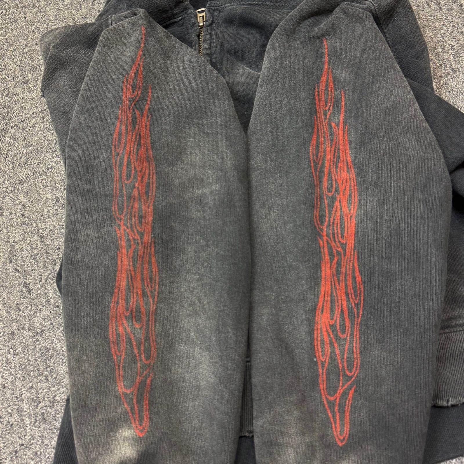 KAMIYA 24SS Small Zip Up Hoodie フレイム ダメージ加工 クラッシュ