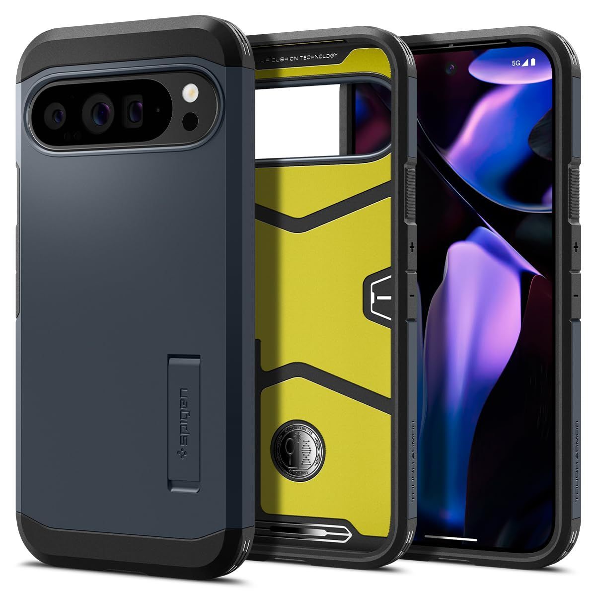 【人気商品】Pixel9 Pro Spigen XL ケース 強力保護 スタンド付き 米軍MIL規格取得 耐衝撃 三層構造 スマホスタンド カメラ保護 傷防止 衝撃 吸収 ワイヤレス充電 タフ・アーマー ACS07727(メタル・ス