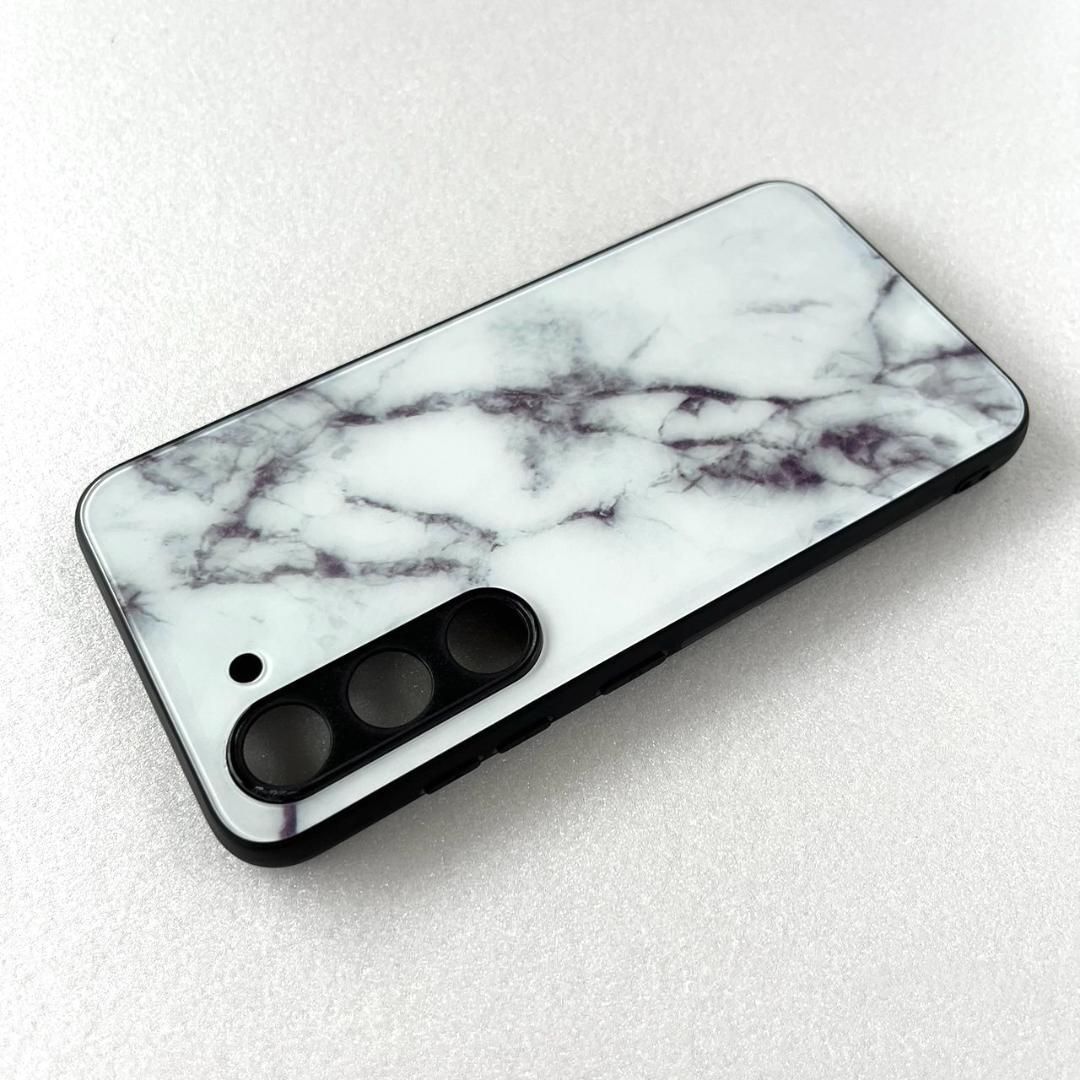 GalaxyS23 ケース 大理石 白 ホワイト かわいい ギャラクシーS23 