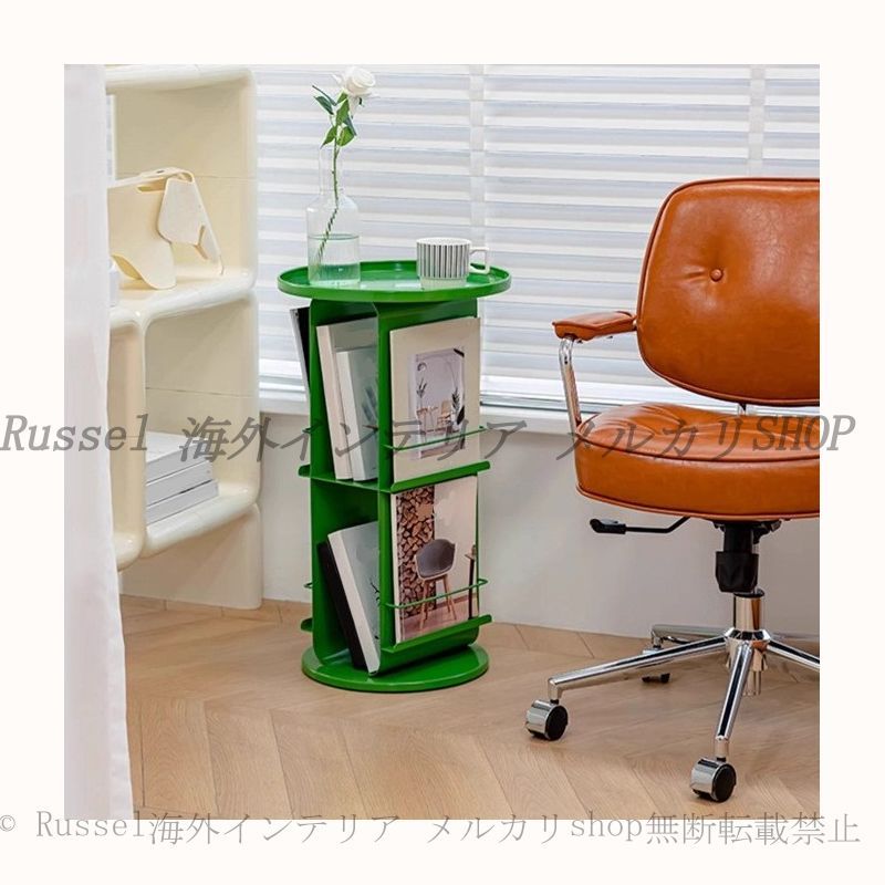 マガジン ラック 多用途 ラウンド メタル おしゃれ かわいい インテリア 北欧 サイドテーブル 雑誌 本 ブック ディスプレイ スタンド SNS映え フォトジェニック 緑 グリーン