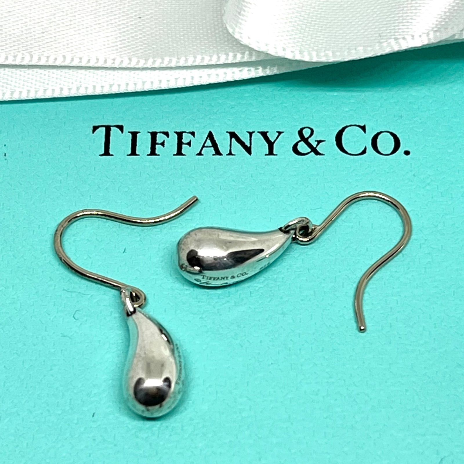 美品】TIFFANY & Co. ティファニー ティアドロップ フック ピアス 