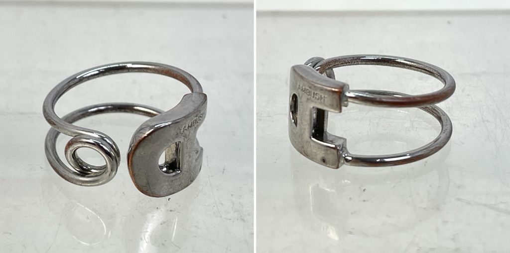 01w-0487 〇 AMBUSH アンブッシュ A SAFETY PIN RING SILVER NO
