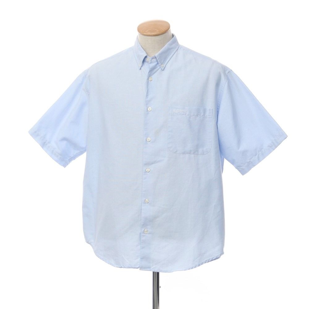 【中古】シュプリーム Supreme 2023年春夏 Loose Fit S/S Oxford Shirt ルーズフィット オックスフォード  半袖シャツ ライトブルー【サイズS】【メンズ】