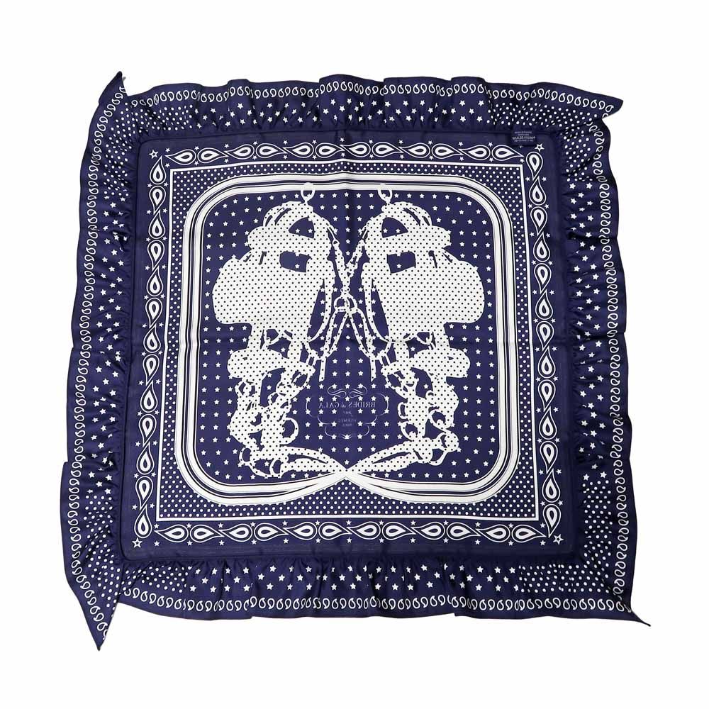 名東】エルメス カレ70 スカーフ フリル ブリッド ドゥ ガラ