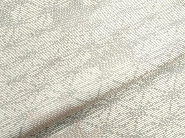 平和屋着物○本場大島紬 白大島 変わり麻の葉文様 正絹 逸品