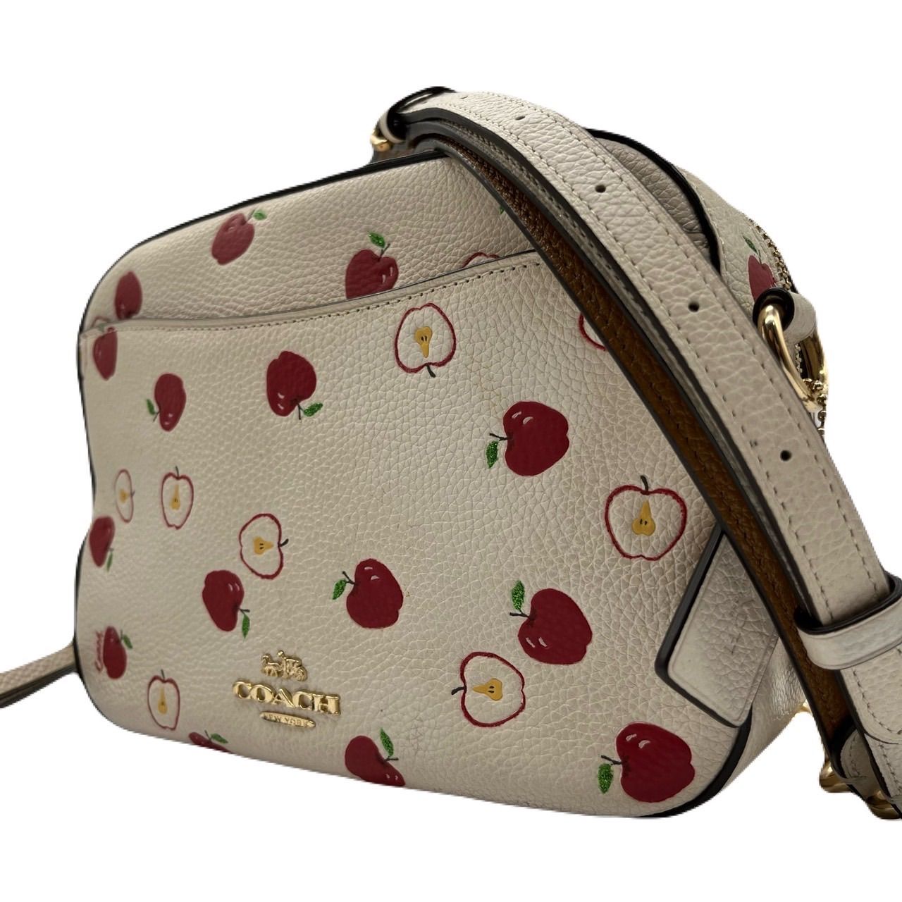極美品<!-利用不可文字-!>COACH ショルダーバッグ アップル プリント 