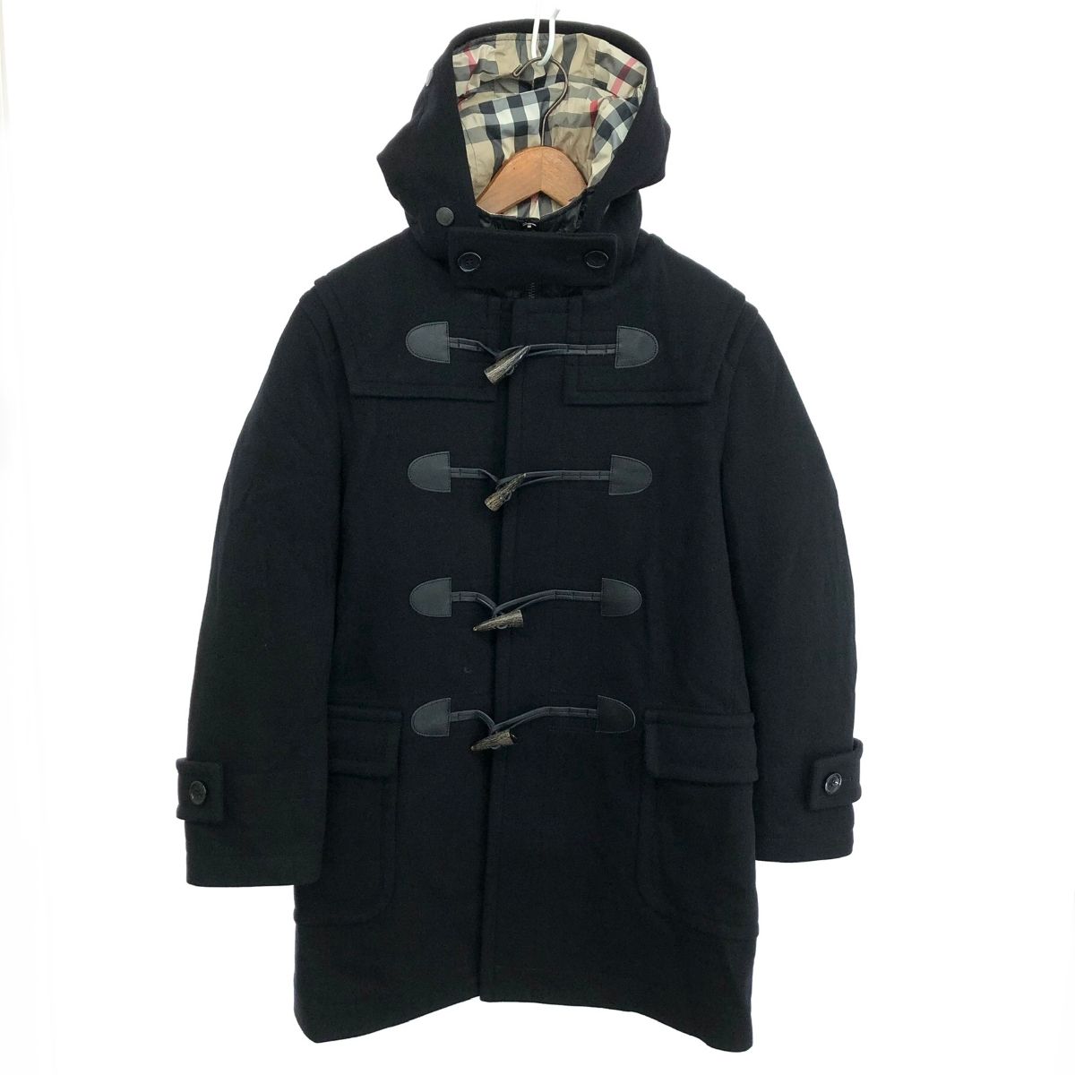 美品 Burberry バーバリーロンドン ファージャケット 刺繍ロゴ