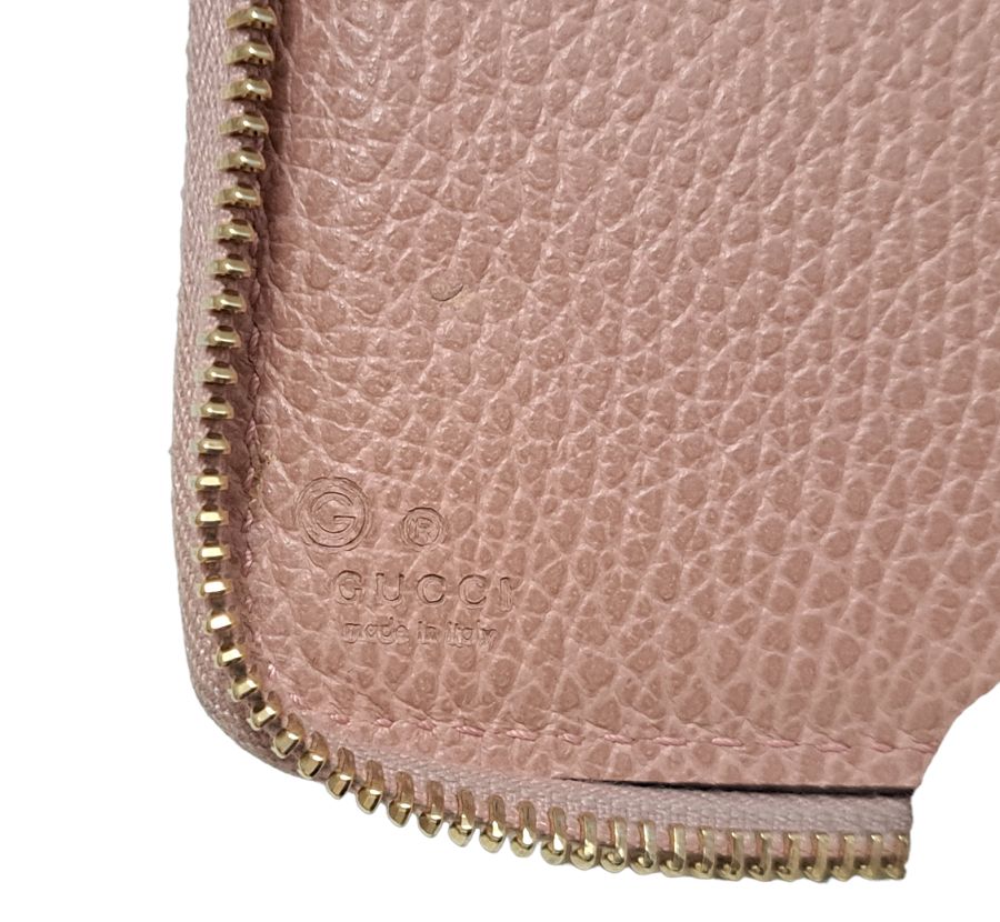 GUCCI GGキャンバス 長財布 ベージュ/ピンク グッチラウンドファスナー長財布 アウトレット ベージュ ピンク