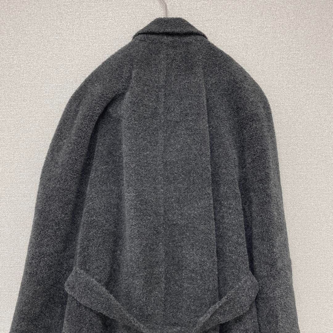 AGNONA アニオナ アルパカ ロングコート ベルト グレー 48 Lサイズ KANDAIZUMI_COM