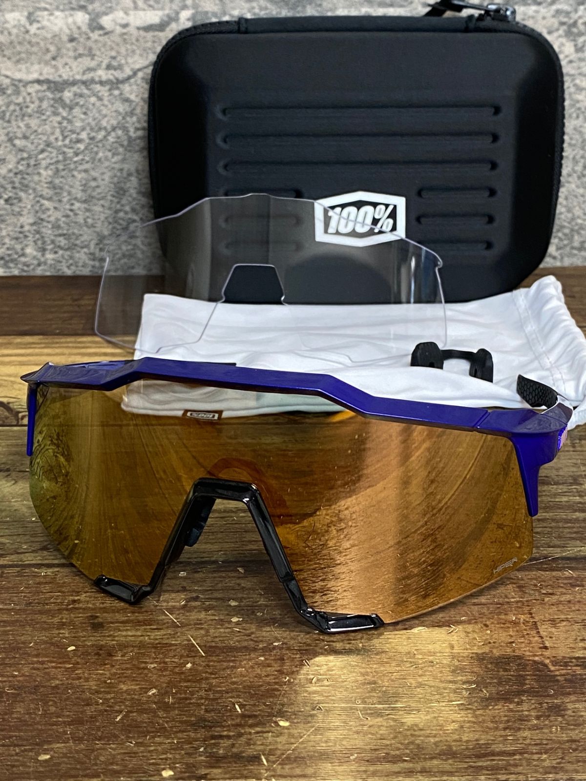 JK206 100％ SPEEDCRAFT サングラス アイウェア 青 HiPERレンズ