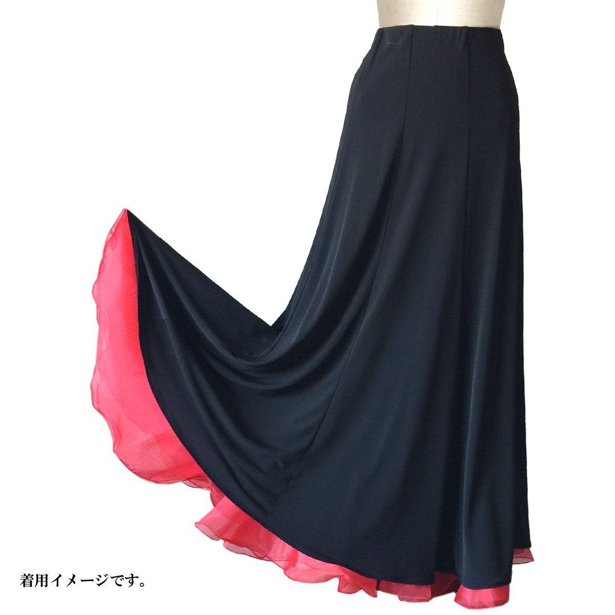 新品 社交ダンススカート スタンダード ブラック パニエ風 新品 社交ダンススカート スタンダード ブラック パニエ風 社交