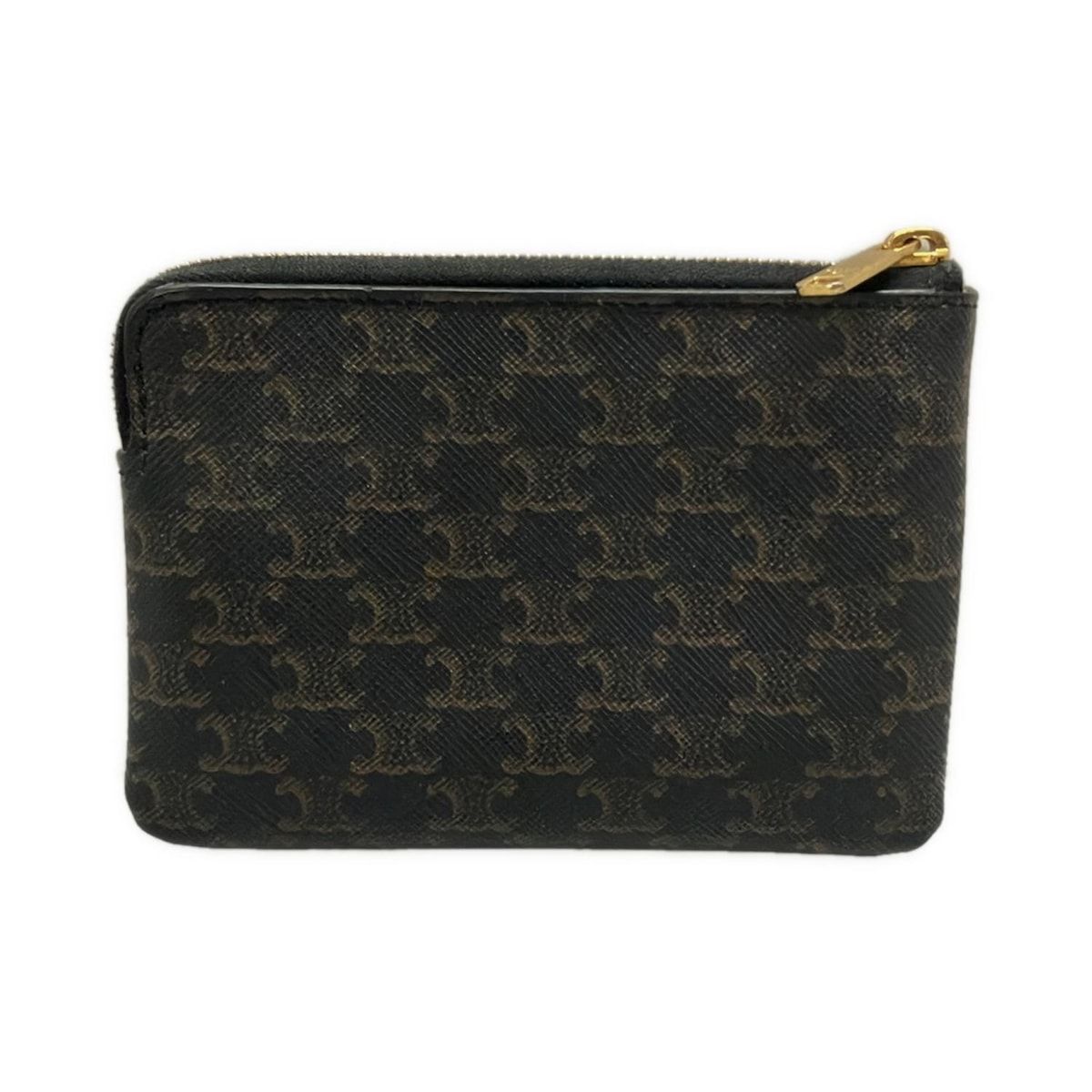 CELINE セリーヌ コインケース コインパース キュイル トリオンフ 黒 キーリング付き