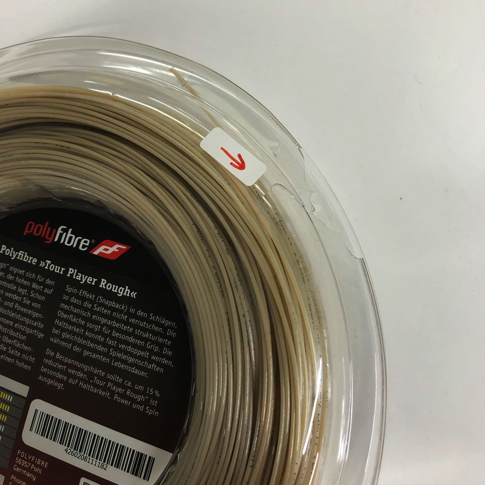 訳アリ ♥ ポリファイバー ツアー プレイヤー ラフ Polyfibre Tour Player Rouch 1.25mm 200Mロール硬式テニスガット ポリエステルガット