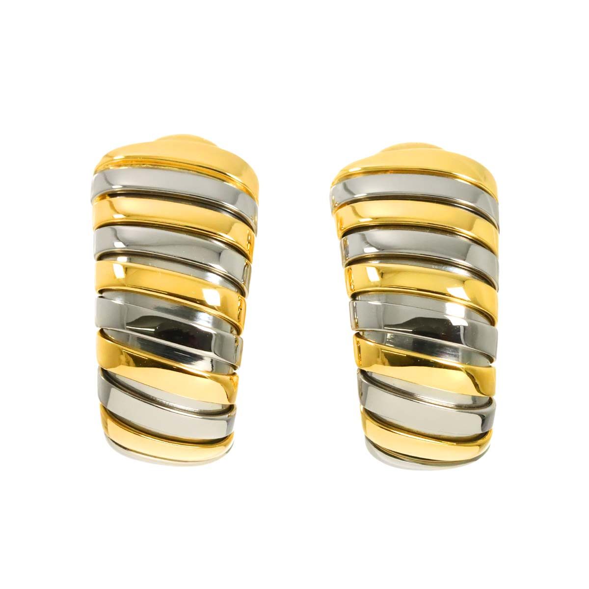 ブルガリ BVLGARI トゥボガス イヤリング K18 YG イエローゴールド 750 SS Earrings Clip on 90296316