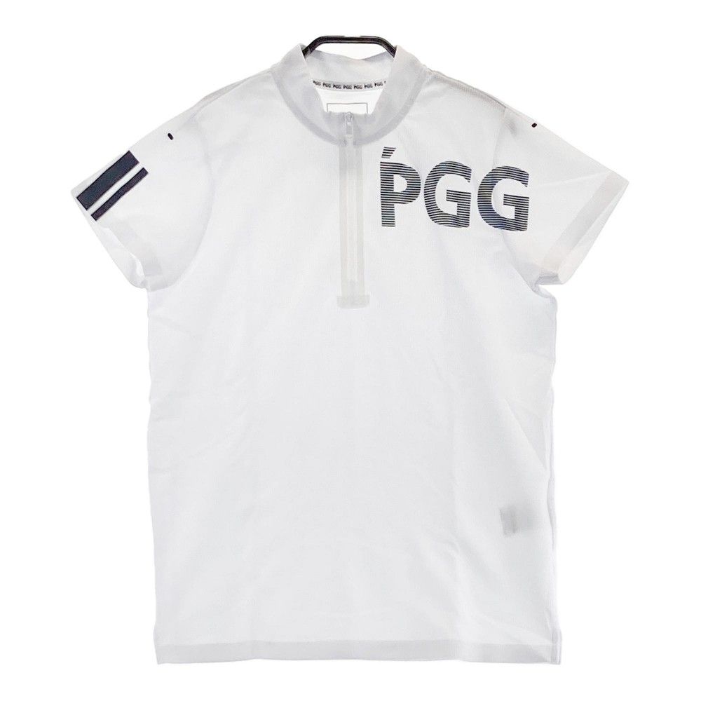 サイズ 0 PGG PEARLY GATES パーリーゲイツ 2025年モデル ハーフジップ 半袖Tシャツ ホワイト系 240101289773 ゴルフウェア レディース ストスト
