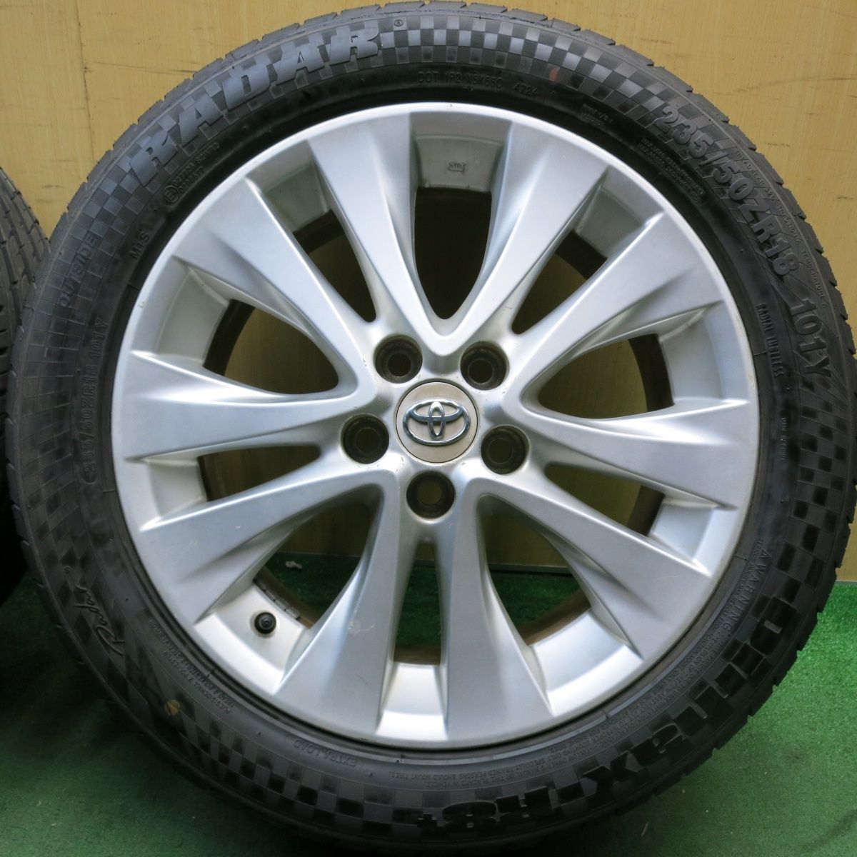 バリ溝 24年 9.5分以上 トヨタ 20系 アルファード ヴェルファイア 純正 235 50R18 レーダー Dimax R8 18インチ PCD114.3 5H 5092707HAノ