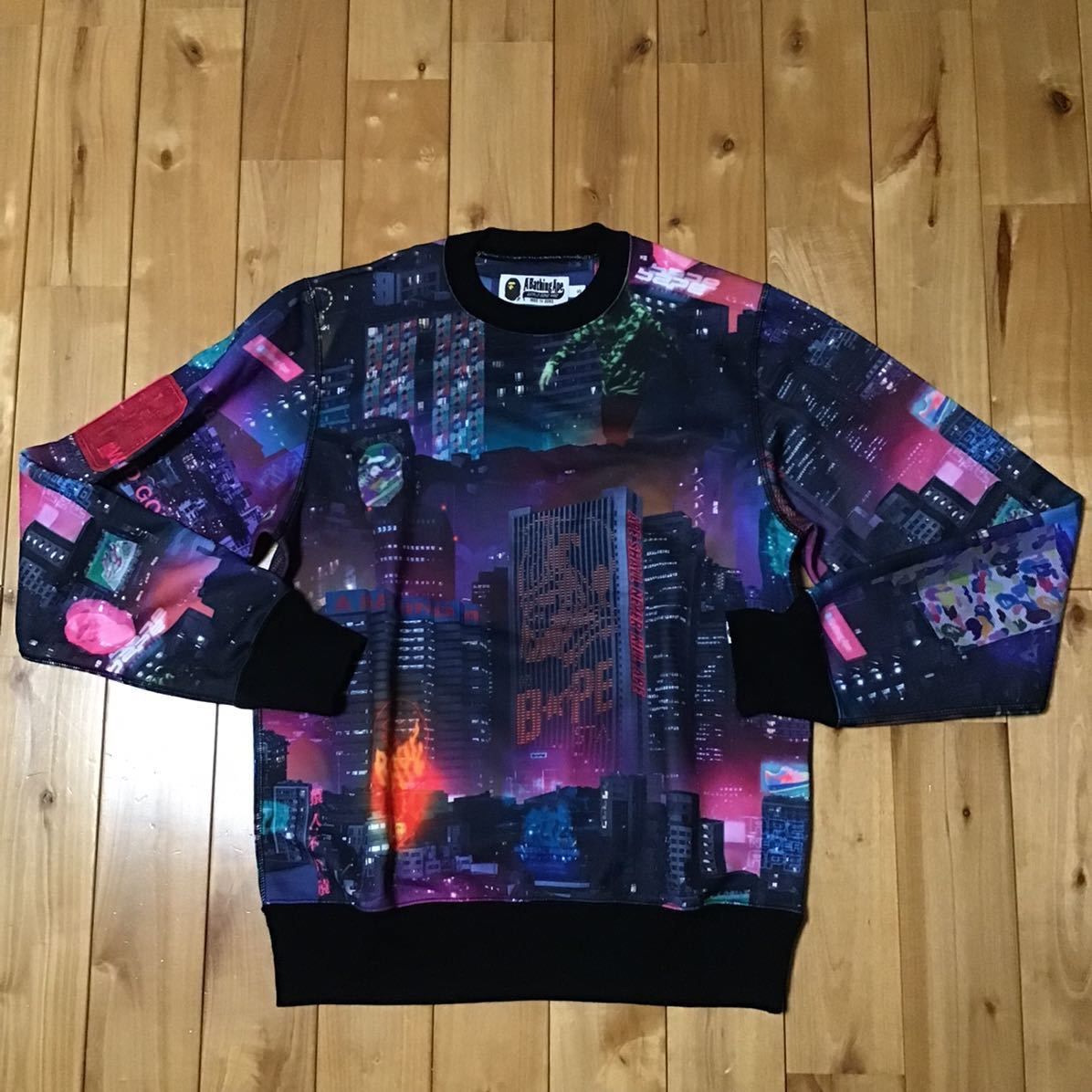 APE BAPE KAWS NEON CAMO 1st パーカースウェットL